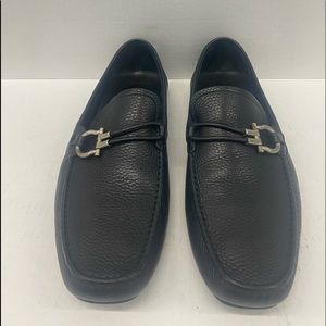 Salvatore Ferragamo Black Driver Slip On Horsebit